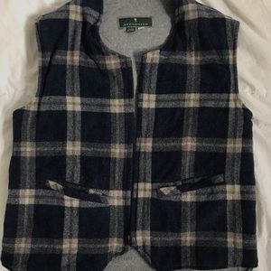 Plaid quilted jacket vest